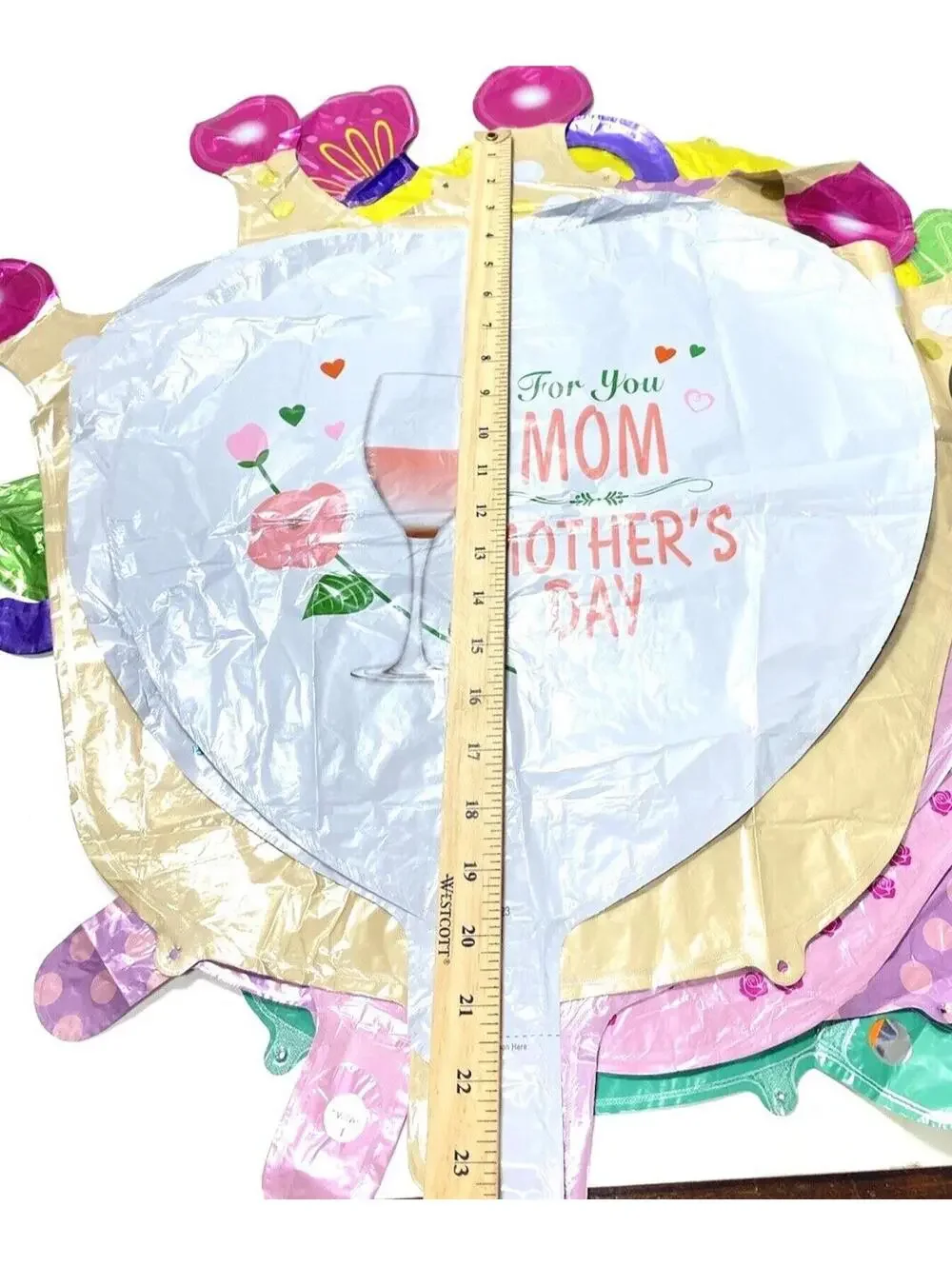 Happy Mothers Day Foil Balloons 7pc Set Heart Star Flower Decor New Celebration
